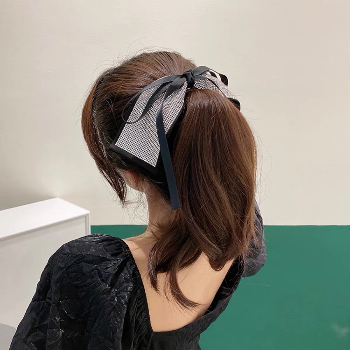 1341-飾品配件/法式滿鑽領結髮夾/髮飾/髮夾特價/促銷優惠20230630