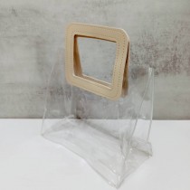 2837小工具｜3BOSSWU小商品｜【橫中】黃色皮革PVC手提袋｜寬23.5*高21*側12.5CM｜2個$135