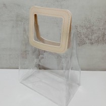 2838小工具｜3BOSSWU小商品｜【直中】黃色皮革PVC手提袋｜寬21*高23.5*側12.5CM｜2個$135