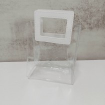 2832小工具｜3BOSSWU小商品｜【小號】白色皮革PVC手提袋｜寬15*高17*側8.5CM｜2個$65