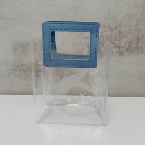 2834小工具｜3BOSSWU小商品｜【小號】藍色皮革PVC手提袋｜寬15*高17*側8.5CM｜2個$65