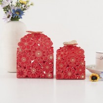 2861小工具-試用品行銷｜適合送禮自用｜【大號】燙金蝴蝶花紅色包裝盒｜包禮品包裝盒｜婚慶喜糖盒｜禮品紙盒 ｜試用品行銷包裝｜$150/10個一組