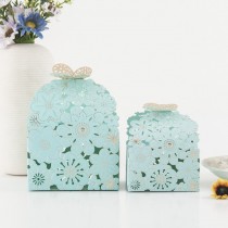 2865小工具-試用品行銷｜適合送禮自用｜【小號】燙金蝴蝶花綠色包裝盒｜包禮品包裝盒｜婚慶喜糖盒｜禮品紙盒 ｜試用品行銷包裝｜$130/10個一組