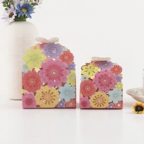 2869小工具-試用品行銷｜適合送禮自用｜【小號】燙金蝴蝶花彩色包裝盒｜包禮品包裝盒｜婚慶喜糖盒｜禮品紙盒 ｜試用品行銷包裝｜$130/10個一組